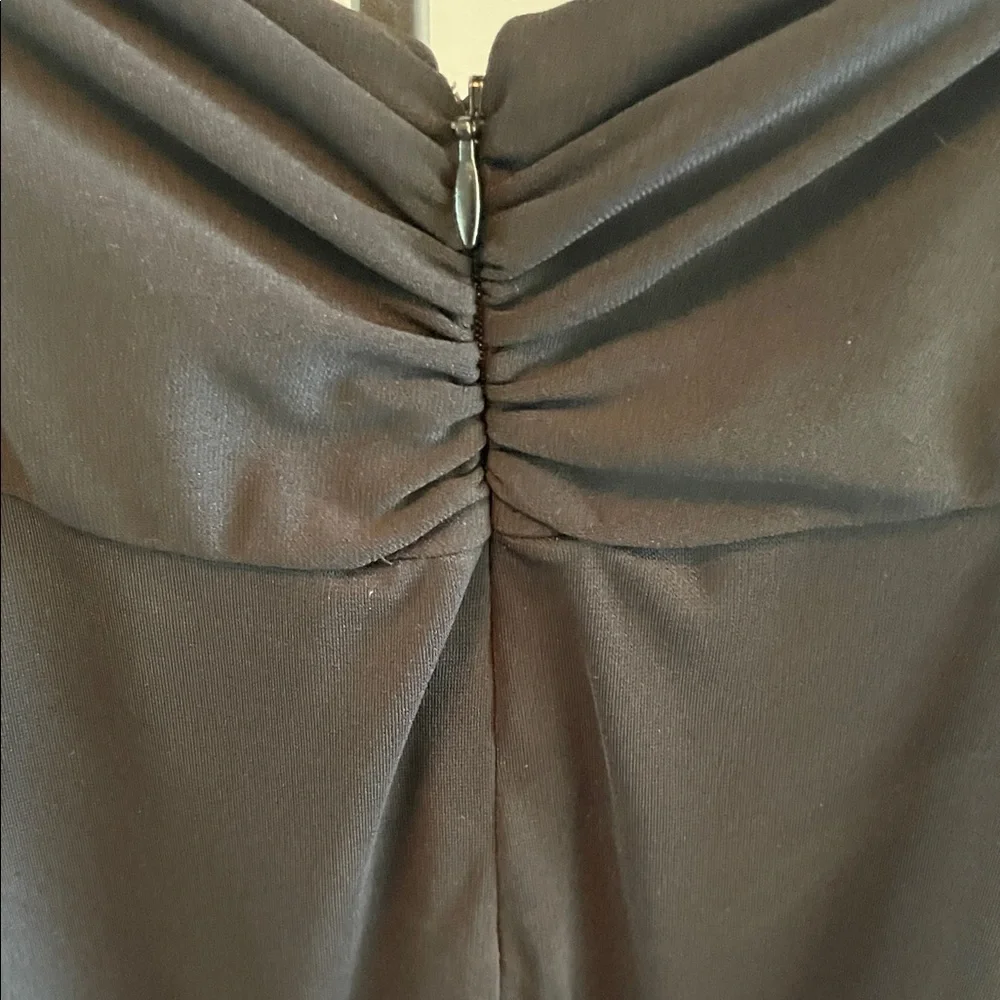 White House Black Market Black Plunging Neckline with Crisscross Low Back Dress